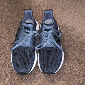 Adidas blue and black sneakers